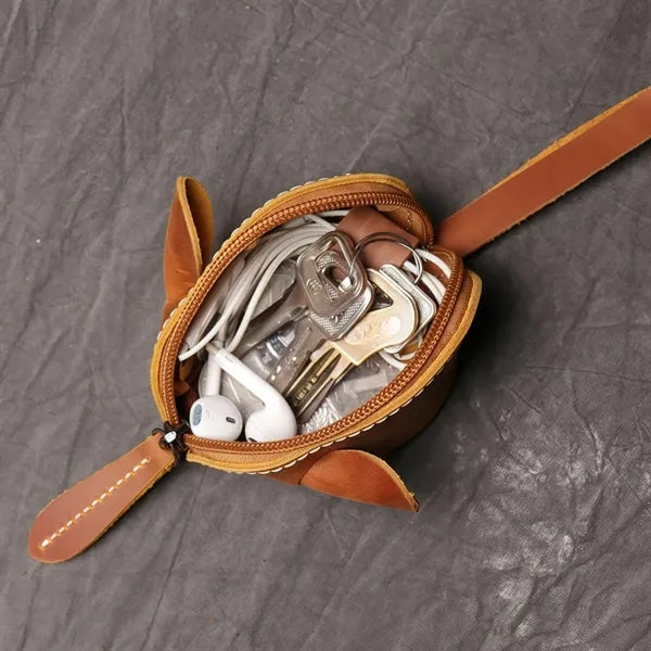 Genuine Leather Mouse Coin Purse Change Pouch Holder Cute