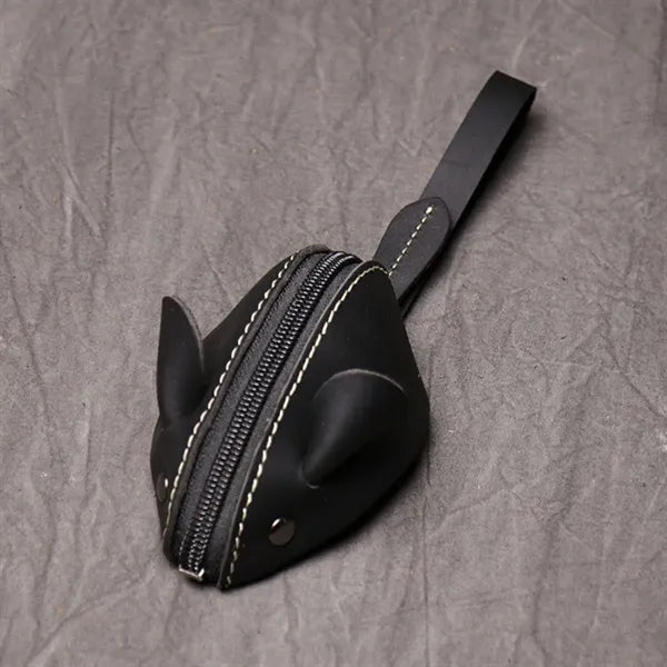 Genuine Leather Mouse Coin Purse Change Pouch Holder Cute