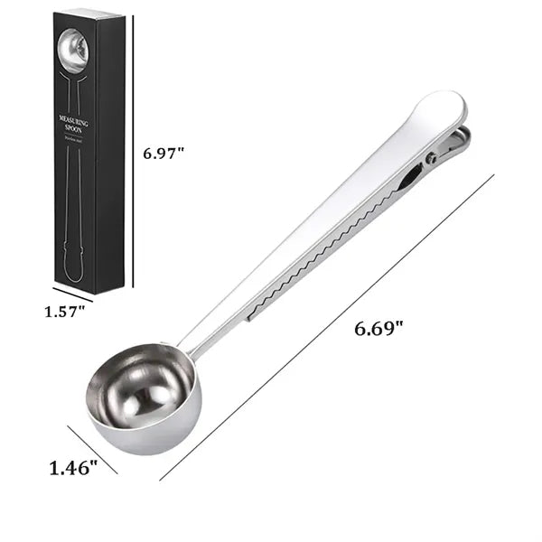 15ml 2-in-1 Stainless Steel Measuring Scoop Clip