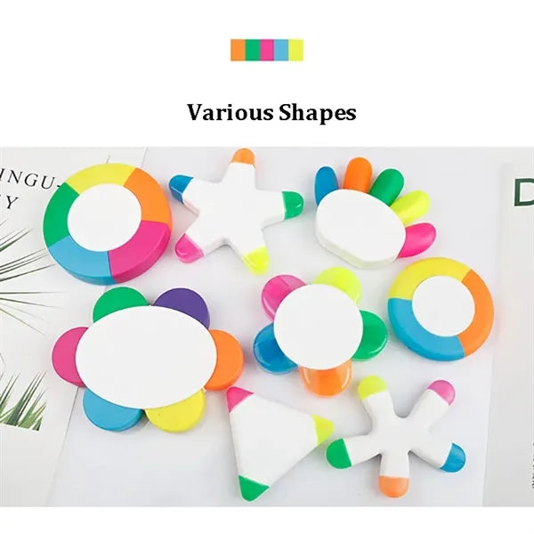 5-in-1 Round Highlighter Pen with Five Colors