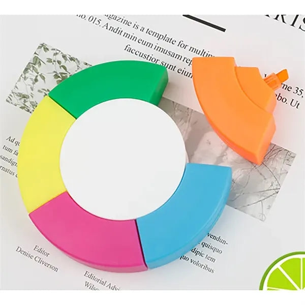 5-in-1 Round Highlighter Pen with Five Colors