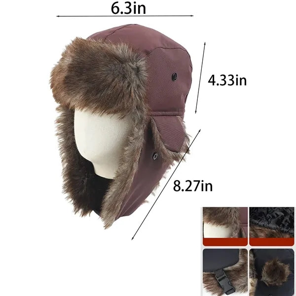 Warm Russian Trooper Hat Winter Skiing Cap Windproof