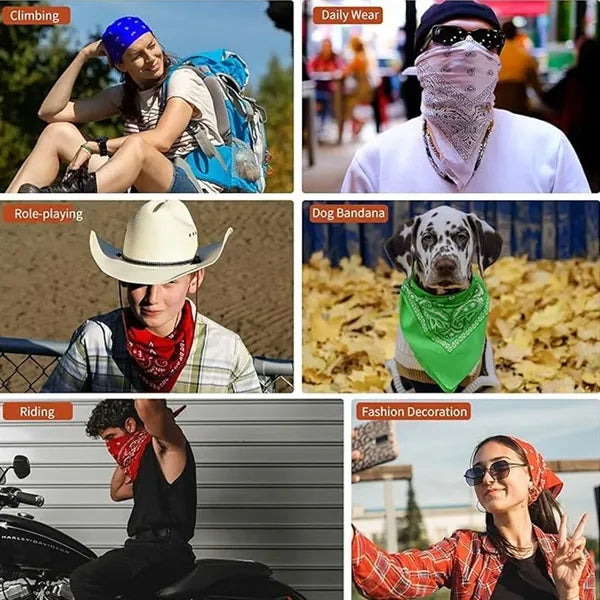 Outdoor Riding HipHop Paisley Cashew Flower Square Bandana