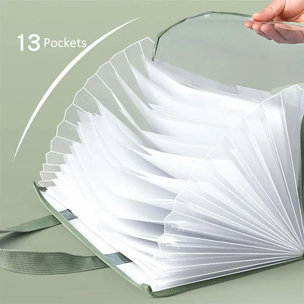 13 pockets clear accordion expanding file folder organizer