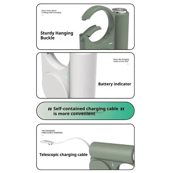5000mAh portable charger with built-in retractable cable