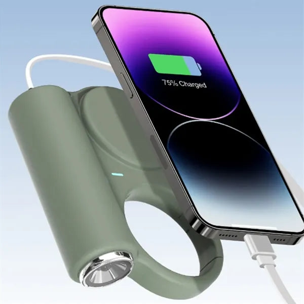5000mAh portable charger with built-in retractable cable
