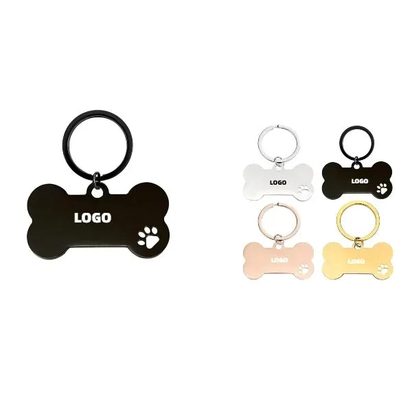 Engravable Bone-Shaped Metal Keychain