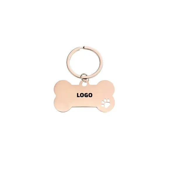Engravable Bone-Shaped Metal Keychain