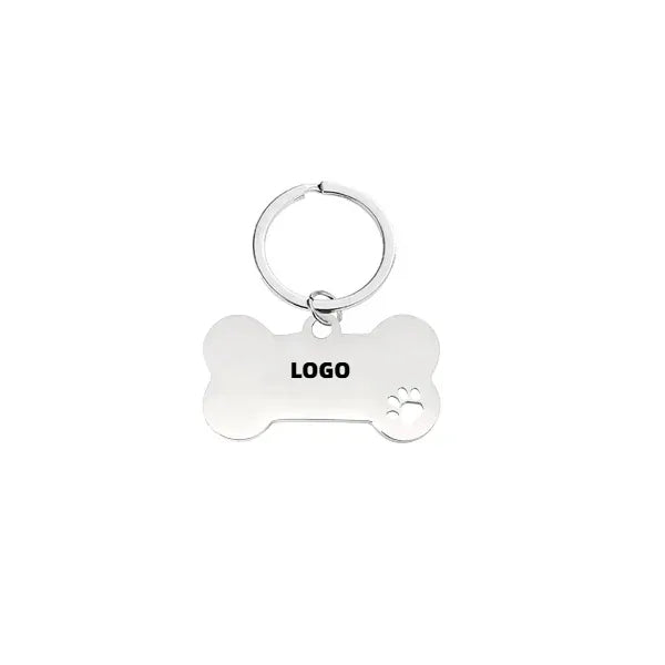 Engravable Bone-Shaped Metal Keychain