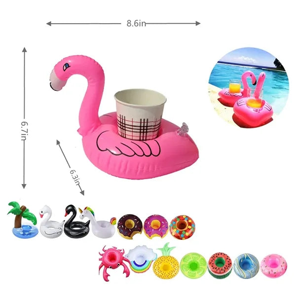 PVC Inflatable Floating Flamingo Cup Holder