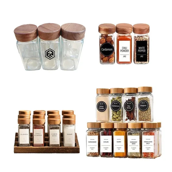 4oz Square Glass Spice Storage Bottle