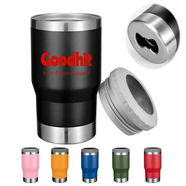 14oz Insulated Stainless Steel Can Cooler with Bottle Opener