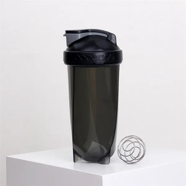 Black 20oz Fitness Shaker Bottle