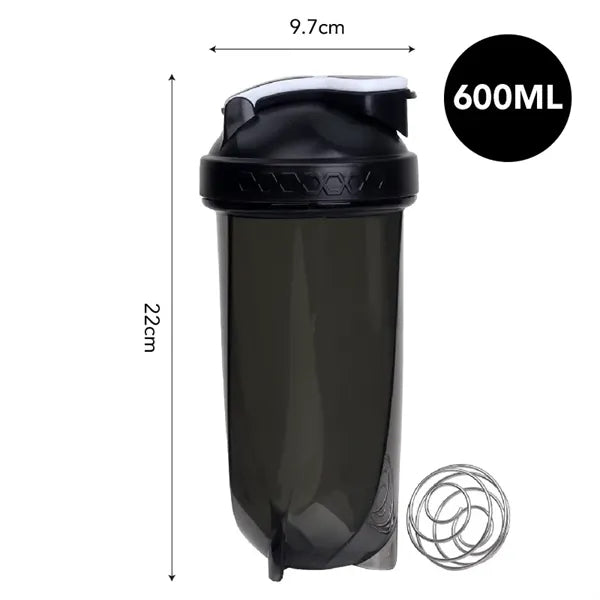 Black 20oz Fitness Shaker Bottle