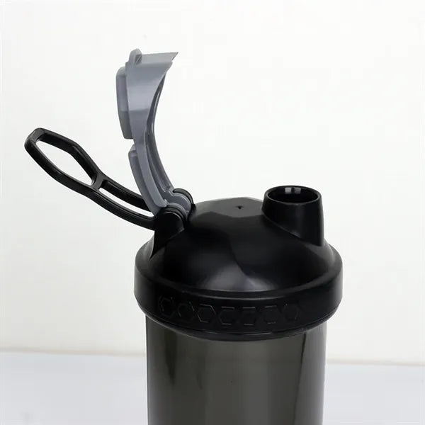 Black 20oz Fitness Shaker Bottle