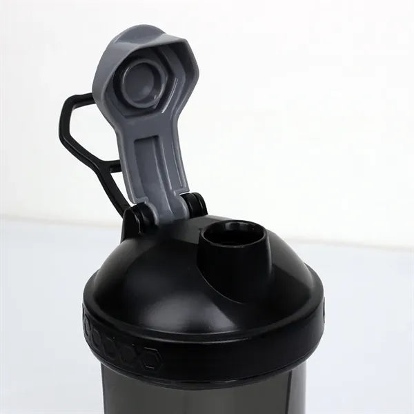 Black 20oz Fitness Shaker Bottle