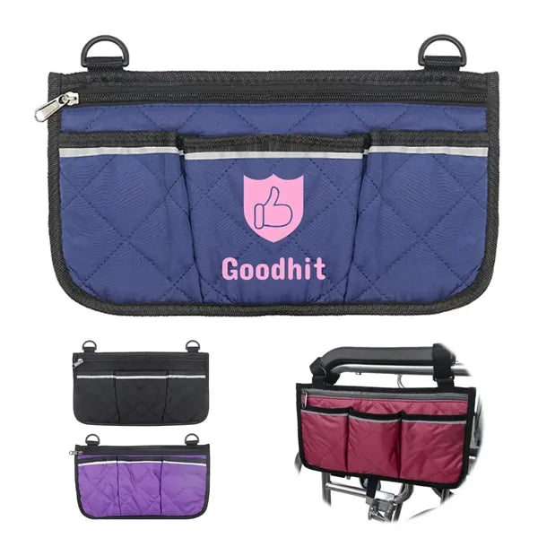Wheelchair Side Bag Armrest Storage Pouch