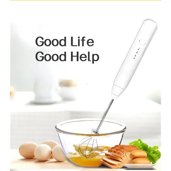 2 Model Rechargeable Milk Frother Handheld Foam Maker