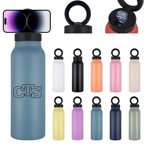 24oz Insulated Water Bottle With Magnetic Phone Holder