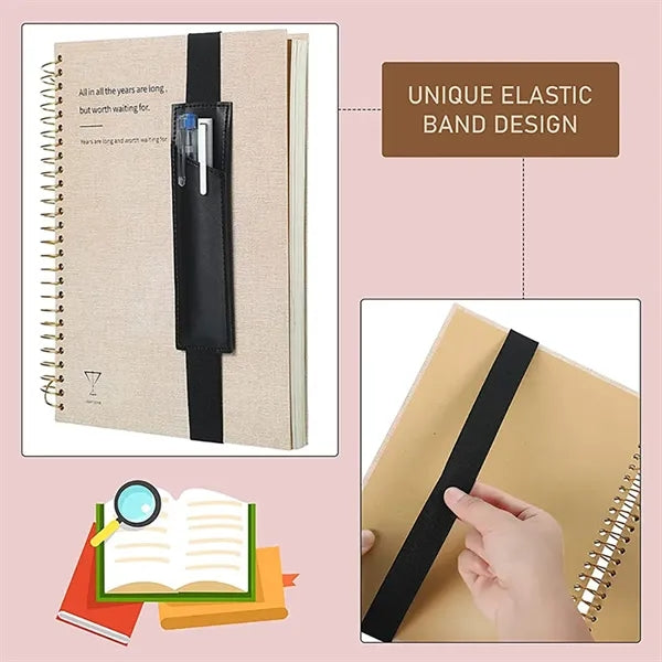 Adjustable Elastic Band Pen Holder Sleeve Notebook Pouch