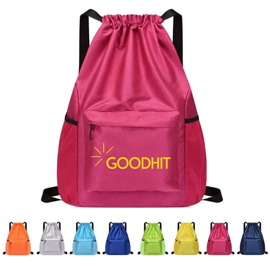 Drawstring Backpack Water Resistant Sports Gym Bag