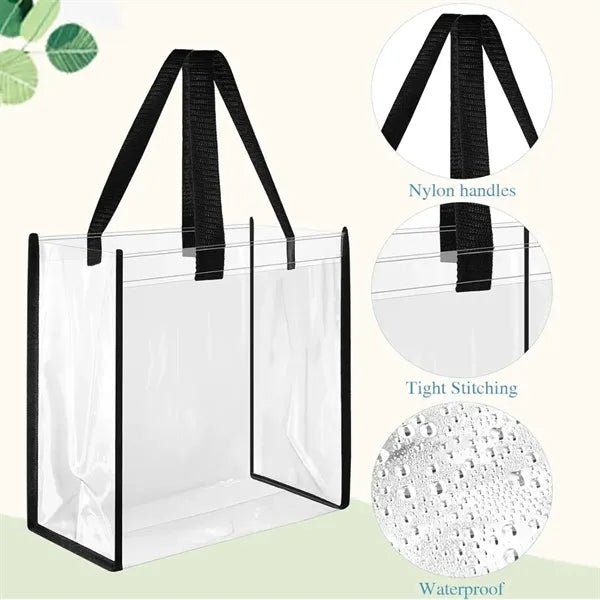 Stadium Approved Clear PVC Tote Bag Large Capacity Durable