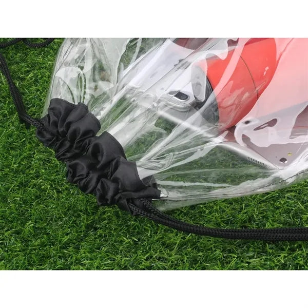 Clear PVC Drawstring Backpack Stadium Approved Sports Bag