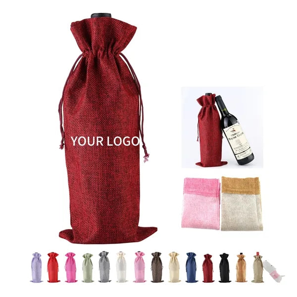 Burlap Wine Bag 13.7x5.9inch