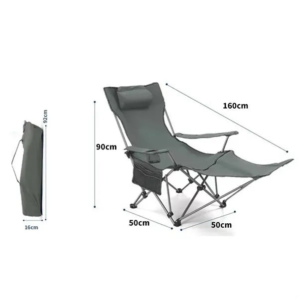 Outdoor Folding Chair with Detachable Footrest