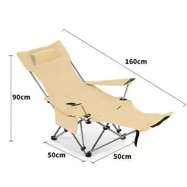Outdoor Folding Chair with Detachable Footrest