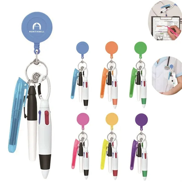 Nurse Pen Set with Retractable Badge Reel