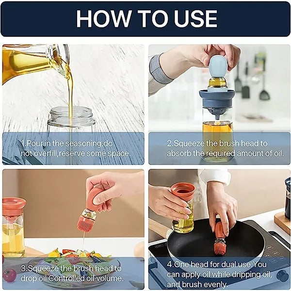 Silicone Brush Head Oil Bottle