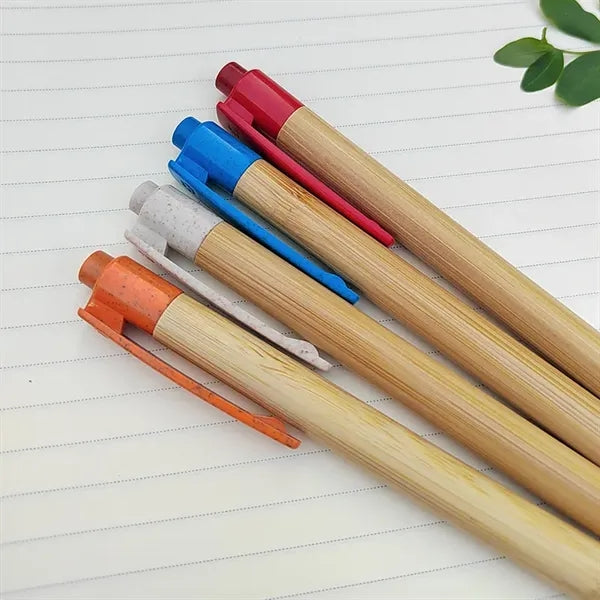 Bamboo Retractable Wheat Writer Pen