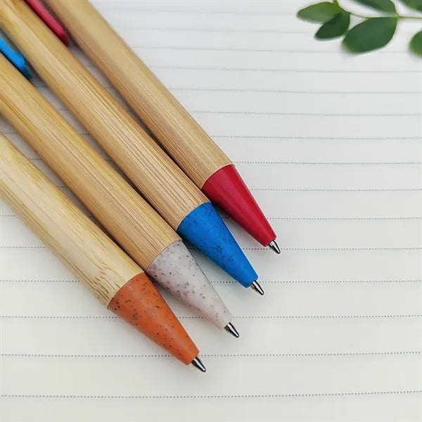 Bamboo Retractable Wheat Writer Pen