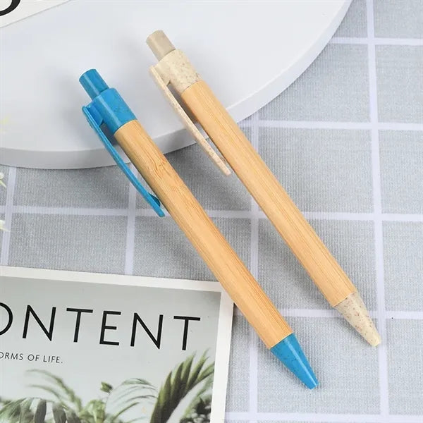 Bamboo Retractable Wheat Writer Pen