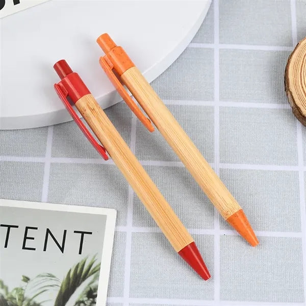 Bamboo Retractable Wheat Writer Pen