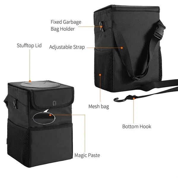Folding Auto Trash Can Oxford Cloth Car Bin