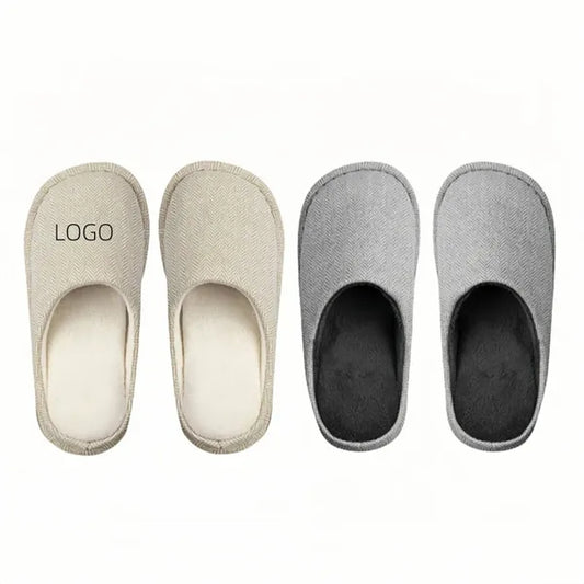Men's Cotton Knit Slippers Lightweight Memory Foam Indoor