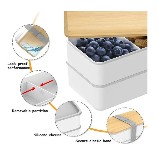 Portable Double-Layer Eco-Friendly Lunch Box