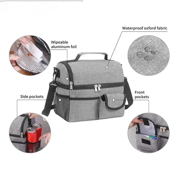 Insulated Lunch Box With Double Compartment