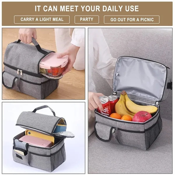 Insulated Lunch Box With Double Compartment