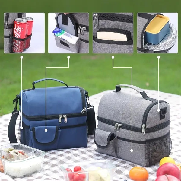 Insulated Lunch Box With Double Compartment
