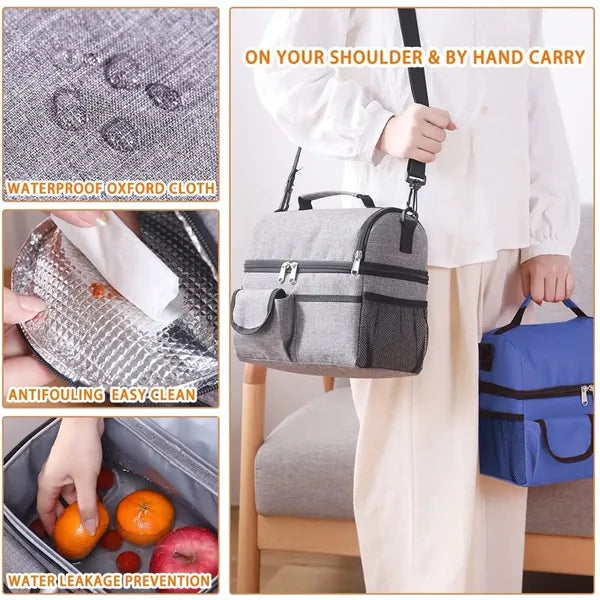 Insulated Lunch Box With Double Compartment