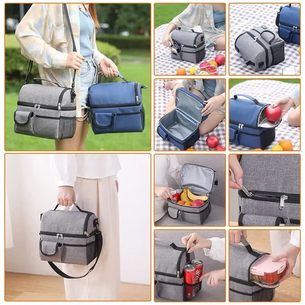 Insulated Lunch Box With Double Compartment