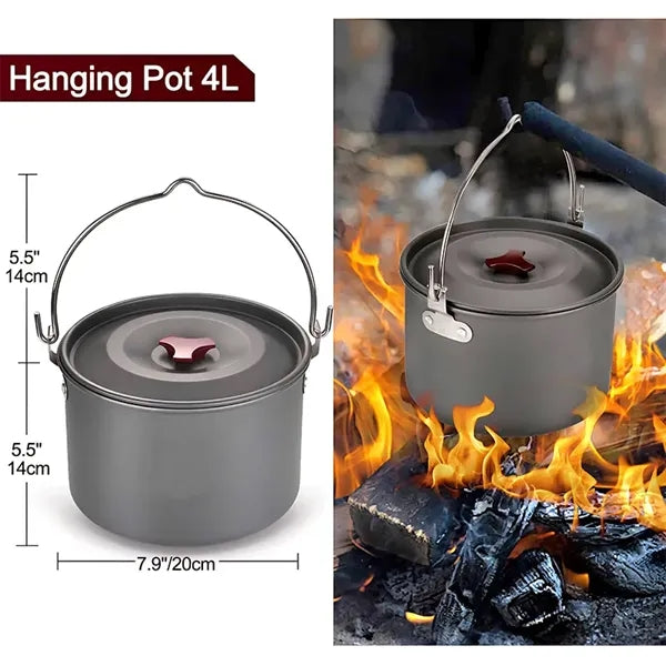 Outdoor picnic aluminum alloy camping hanging pot
