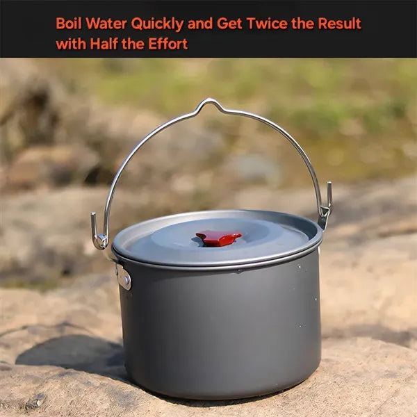Outdoor picnic aluminum alloy camping hanging pot