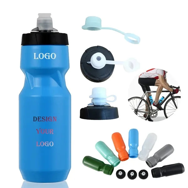24oz Squeeze Sports Water Bottle with Silicone Dust Cover