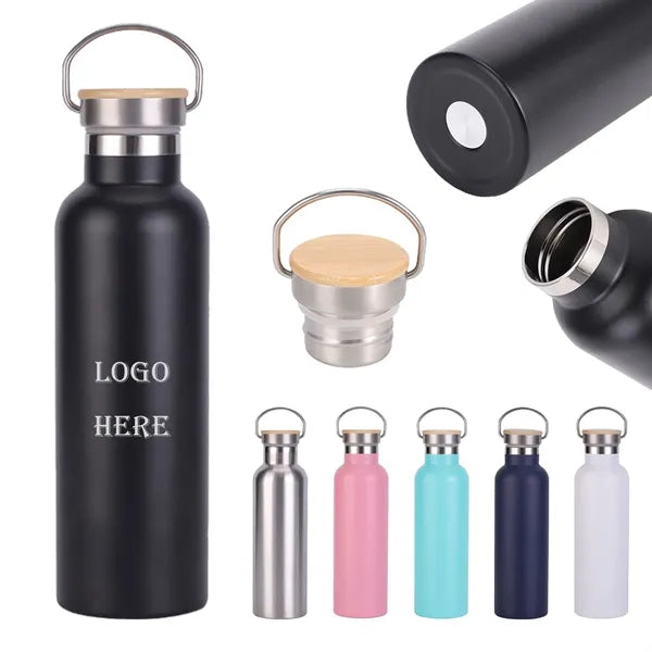 20 oz Insulated Water Bottles with Bamboo Lid