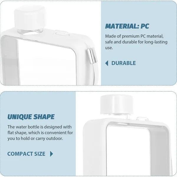 13OZ Sleek & Durable Polycarbonate Flat Water Bottle