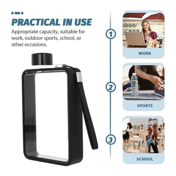 13OZ Sleek & Durable Polycarbonate Flat Water Bottle